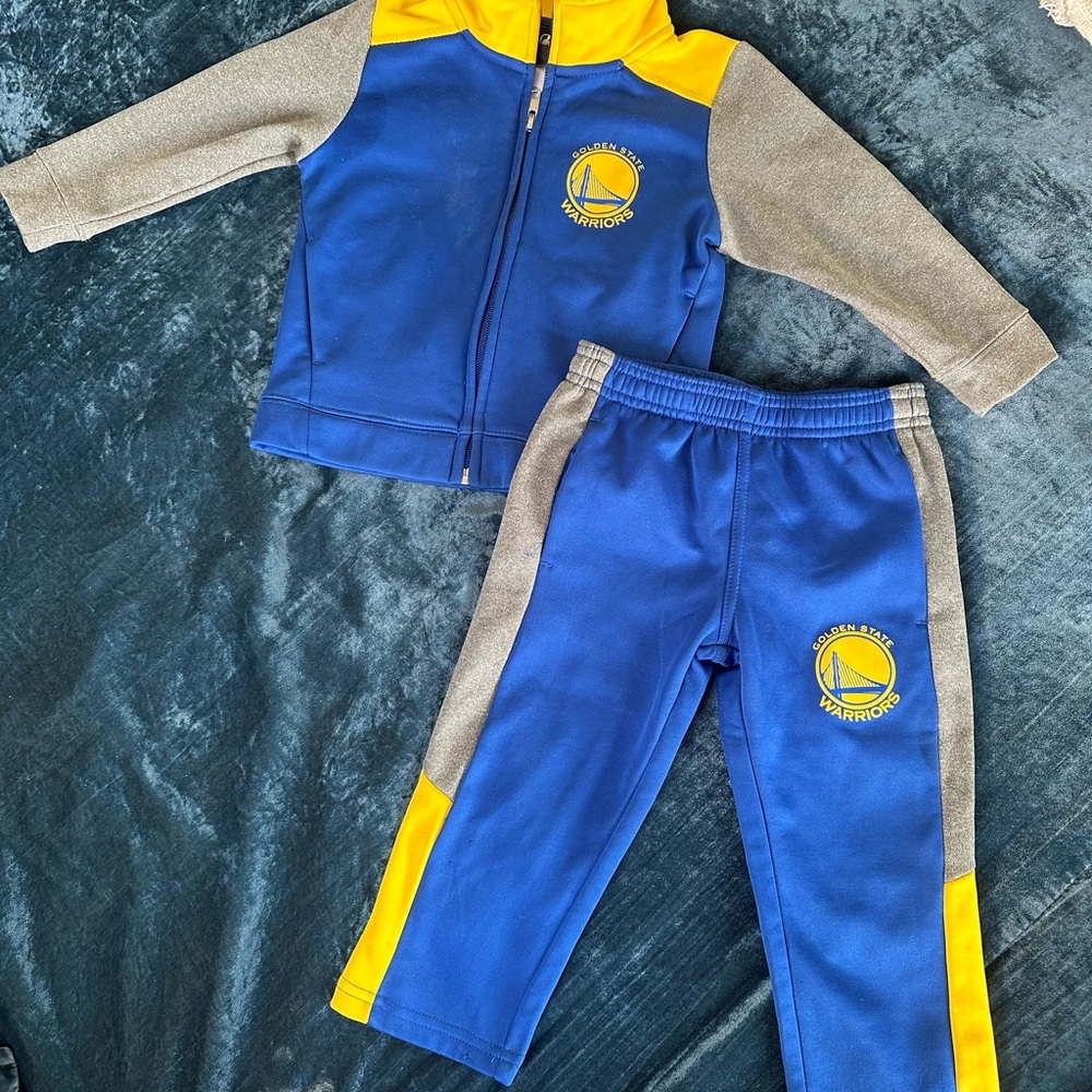 Warriors Kids Blue and Yellow Tracksuit